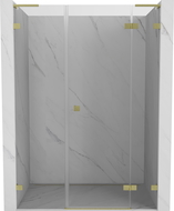 Mexen Lunar L 160 cm right-hinged shower door, transparent, brushed gold - 834SL-160-050-55-00-P
