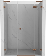 Mexen Lunar L right hinged shower door 120 cm, transparent, rose gold - 834SL-120-050-60-00-P
