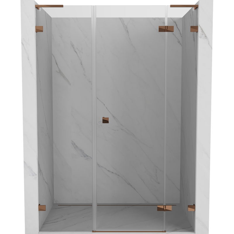 Mexen Lunar L shower door right-hinged, 125 cm, transparent, rose gold - 834SL-125-050-60-00-P