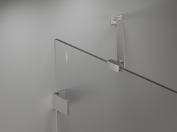 Mexen Lunar 2-panel left shower screen 100 x 150 cm, transparent, brushed nickel - 897-100-100-97-00-L