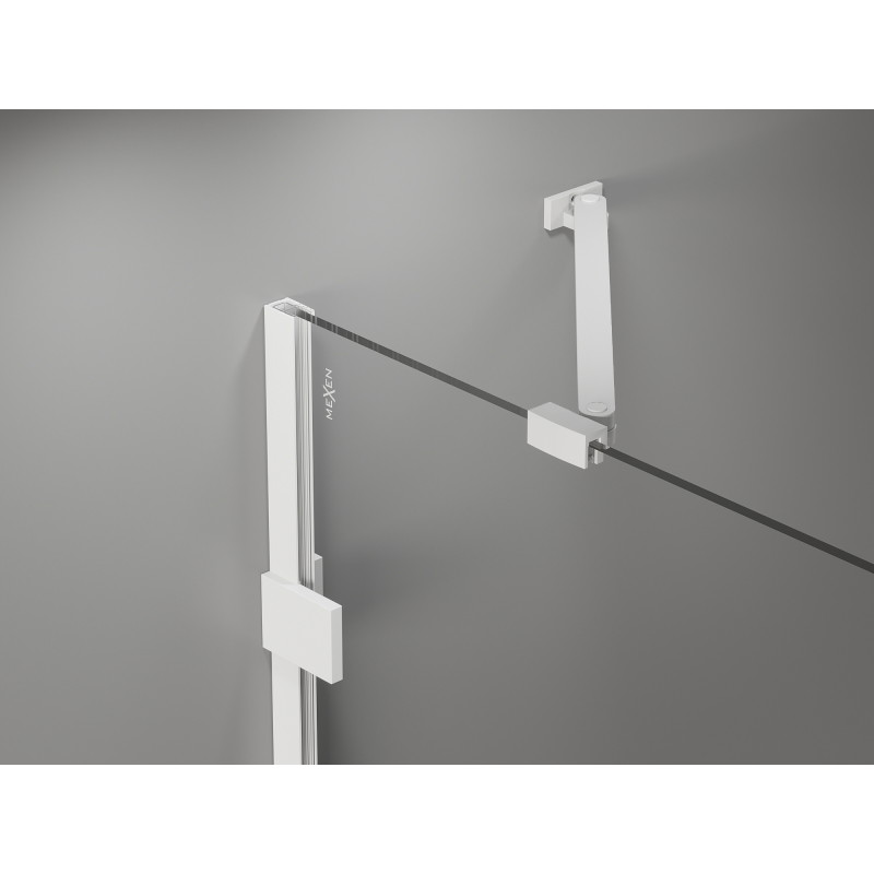 Mexen Lunar two-panel right bath screen 120 x 150 cm, transparent, white - 897-120-100-20-00-P