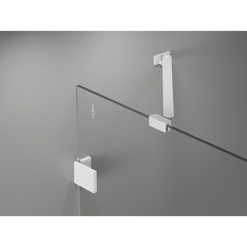 Mexen Lunar two-panel right bath screen 120 x 150 cm, transparent, white - 897-120-100-20-00-P