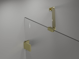 Mexen Lunar 2-panel right-hand shower screen 140 x 150 cm, transparent, gold - 897-140-100-50-00-P
