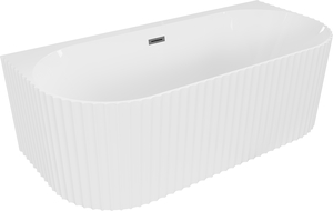 Mexen Sella freestanding wall-mounted bathtub 170 x 80 cm, matte white, gun metal overflow - 52711708000-95