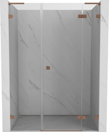 Mexen Lunar L right-hand hinged shower door 130 cm, transparent, brushed copper - 834SL-130-050-65-00-P