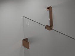 Mexen Lunar 2-panel Bathtub Screen Right 90 x 150 cm, Transparent, Rose Gold - 897-090-100-60-00-P