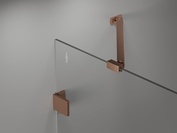 Mexen Lunar 2-Wing Right Bath Screen 140 x 150 cm, Transparent, Brushed Copper - 897-140-100-65-00-P