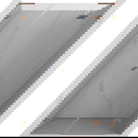 Mexen Lunar L 140 cm Right Hinged Shower Door, Transparent, Brushed Copper - 834SL-140-050-65-00-P