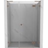 Mexen Lunar L right hinged shower door 155 cm, transparent, brushed copper - 834SL-155-050-65-00-P