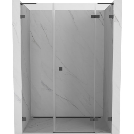 Mexen Lunar L right hinging shower door, 140 cm, transparent, brushed gun gray - 834SL-140-050-66-00-P