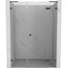 Mexen Lunar L right hinging shower door, 140 cm, transparent, brushed gun gray - 834SL-140-050-66-00-P