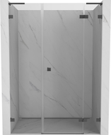 Mexen Lunar L right hinging shower door, 140 cm, transparent, brushed gun gray - 834SL-140-050-66-00-P