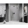 Mexen Lunar L right hinging shower door, 140 cm, transparent, brushed gun gray - 834SL-140-050-66-00-P