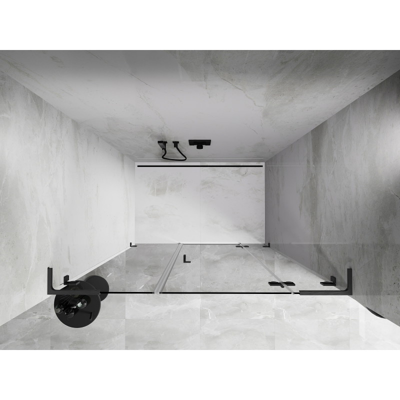 Mexen Lunar L right hinging shower door, 140 cm, transparent, brushed gun gray - 834SL-140-050-66-00-P