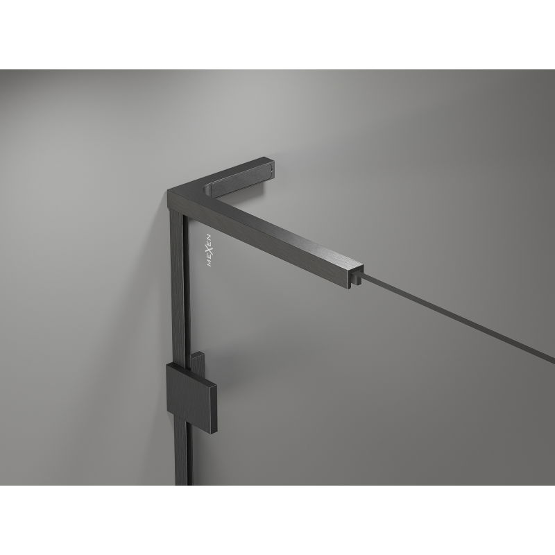 Mexen Lunar L right swing shower door 145 cm, transparent, brushed gun gray - 834SL-145-050-66-00-P