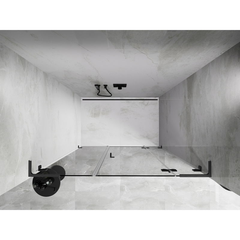 Mexen Lunar L shower door, right opening 150 cm, transparent, brushed gun gray - 834SL-150-050-66-00-P