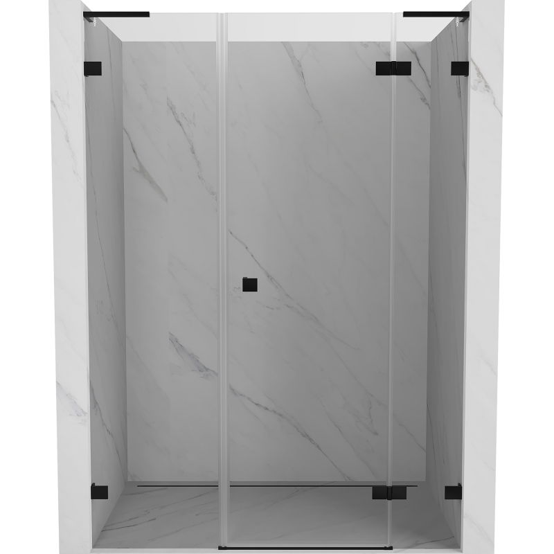 Mexen Lunar L right-hinged shower door 125 cm, transparent, black - 834SL-125-050-70-00-P