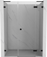 Mexen Lunar L Right Hinged Shower Door 130 cm, Transparent, Black - 834SL-130-050-70-00-P