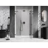 Mexen Lunar L 135 cm Right Hinged Shower Door, Transparent, Black - 834SL-135-050-70-00-P