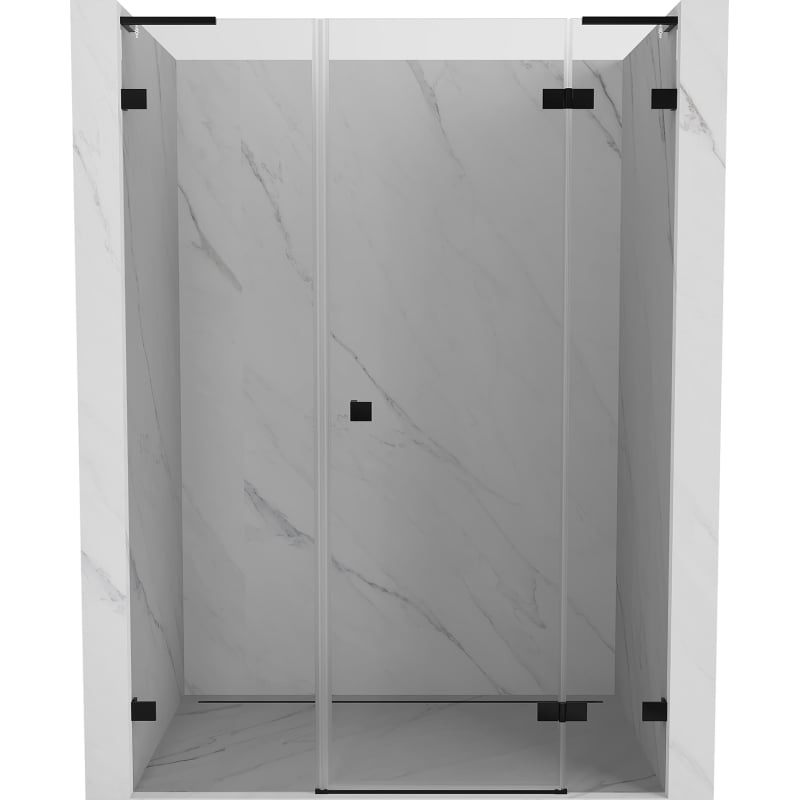Mexen Lunar L 140 cm Right Hinged Shower Door, Transparent, Black - 834SL-140-050-70-00-P