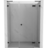 Mexen Lunar L 140 cm Right Hinged Shower Door, Transparent, Black - 834SL-140-050-70-00-P