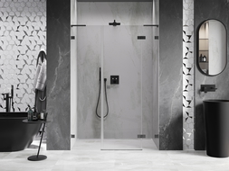 Mexen Lunar L Right Hinged Shower Door 120 cm, Transparent, Gun Metal - 834SL-120-050-95-00-P