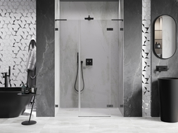 Mexen Lunar L right hinged shower door 140 cm, transparent, gun metal - 834SL-140-050-95-00-P