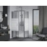 Mexen Apia sliding shower enclosure 135 x 80 cm, white stripes, chrome - 840-135-080-01-20