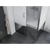 Mexen Apia sliding shower enclosure 135 x 80 cm, white stripes, chrome - 840-135-080-01-20