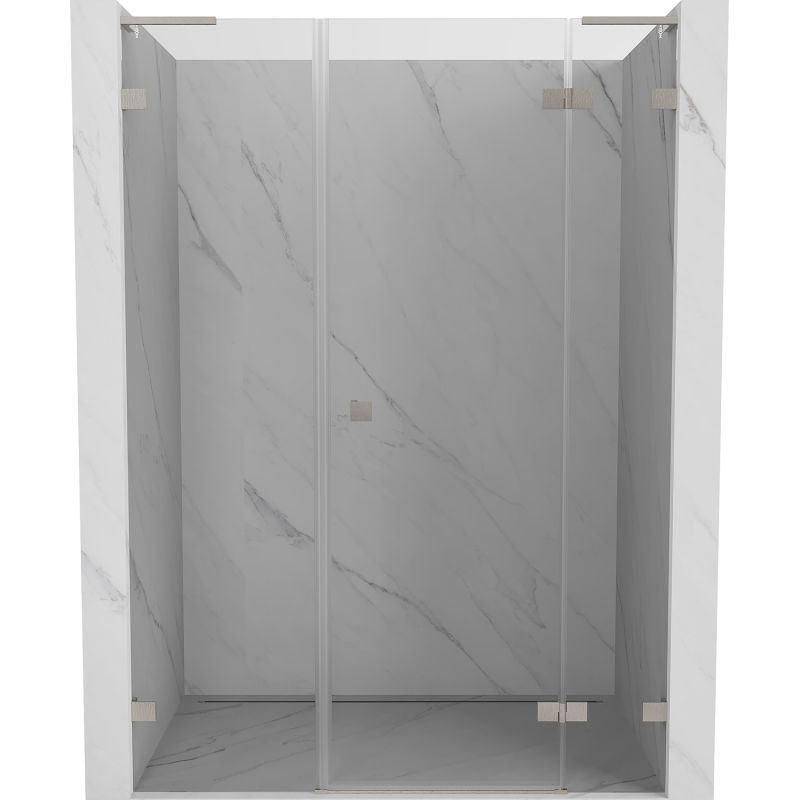 Mexen Lunar L right-hinged shower door 155 cm, transparent, brushed nickel - 834SL-155-050-97-00-P