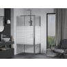 Mexen Apia sliding shower cabin 135 x 100 cm, white stripes, chrome - 840-135-100-01-20
