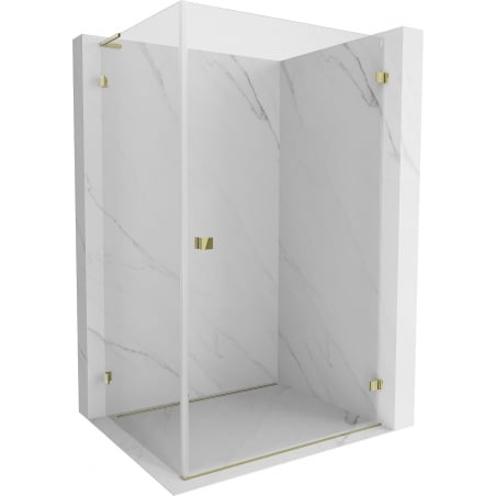 Mexen Lunar-B L right hinged shower enclosure 95 x 90 cm, transparent, gold - 832L-095-090-50-00-P