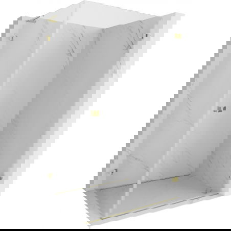 Mexen Lunar-B L shower enclosure tiltable right 85 x 80 cm, transparent, gold - 832L-085-080-50-00-P