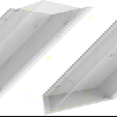 Mexen Lunar-B L Hinged Shower Enclosure Right 85 x 80 cm, Transparent, Brushed Gold - 832L-085-080-55-00-P