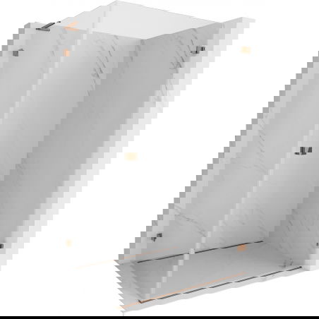 Mexen Lunar-B L Right Hinged Shower Enclosure 100 x 80 cm, Transparent, Rose Gold - 832L-100-080-60-00-P