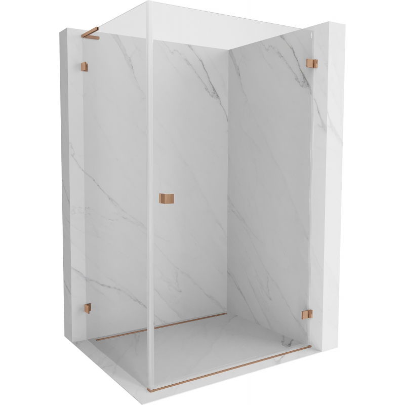 Mexen Lunar-B L right swing shower cabin 85 x 70 cm, transparent, brushed copper - 832L-085-070-65-00-P
