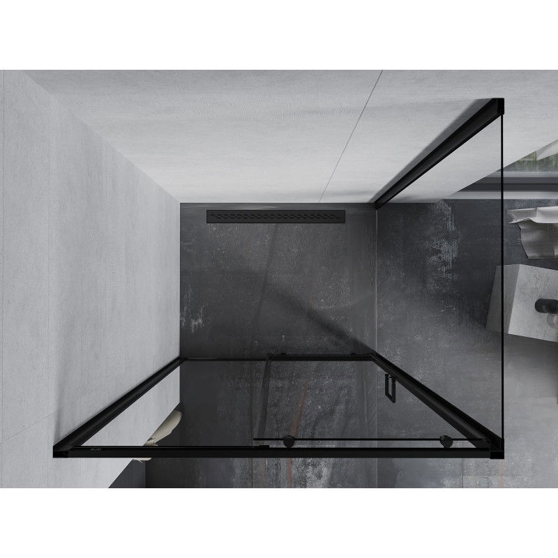 Mexen Apia Sliding Shower Cabin 135 x 70 cm, Transparent, Black - 840-135-070-70-00