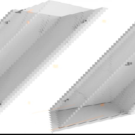 Mexen Lunar-B L shower enclosure, hinged right 90 x 80 cm, transparent, brushed copper - 832L-090-080-65-00-P