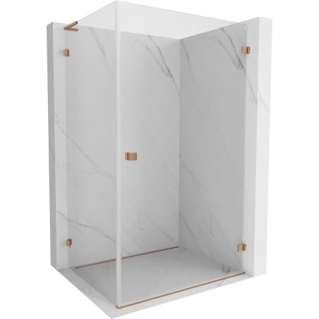 Mexen Lunar-B L Right Open Shower Enclosure 100 x 90 cm, Transparent, Brushed Copper - 832L-100-090-65-00-P