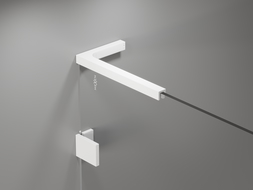 Mexen Lunar L Left 2-Panel Bath Screen 110 x 150 cm, Transparent, White - 897L-110-100-20-00-L