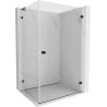 Mexen Lunar-B L right-hinged shower enclosure 100 x 90 cm, transparent, black - 832L-100-090-70-00-P