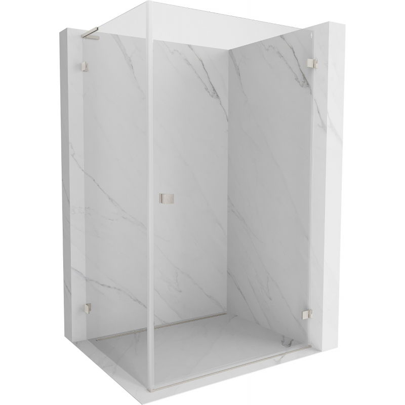 Mexen Lunar-B L shower enclosure, right-hinged 85 x 70 cm, clear, brushed nickel - 832L-085-070-97-00-P