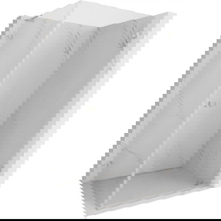 Mexen Lunar-B L Right Hinged Shower Enclosure 75 x 70 cm, Transparent, Brushed Nickel - 832L-075-070-97-00-P