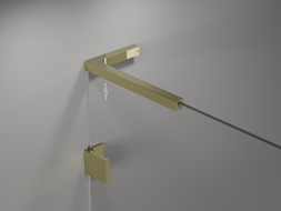 Mexen Lunar L Bath Screen 2-Panel Right 80 x 150 cm, Transparent, Gold - 897L-080-100-50-00-P