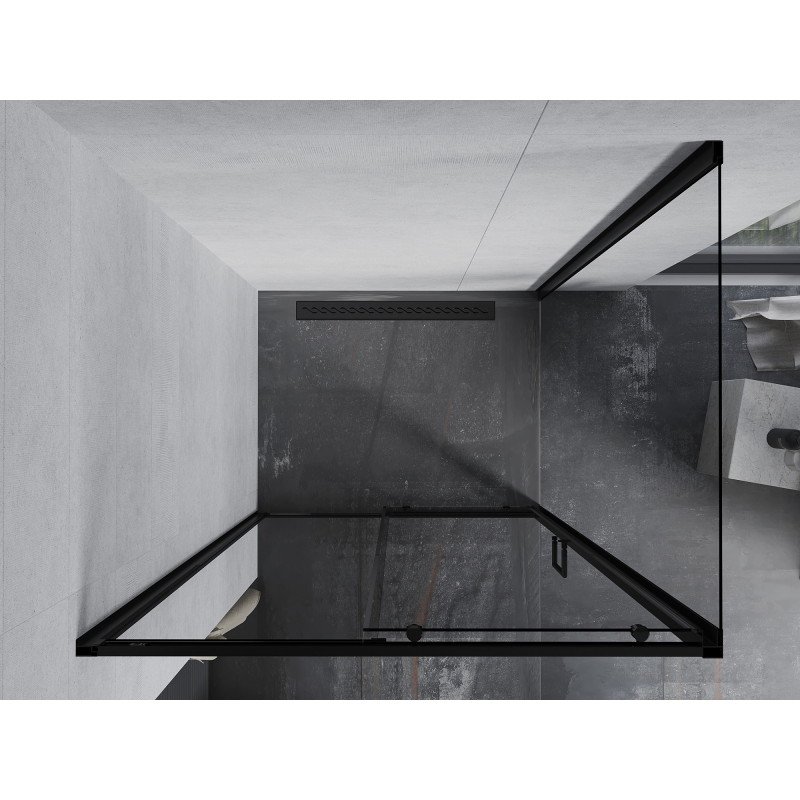 Mexen Apia sliding shower cabin 135 x 100 cm, transparent, black - 840-135-100-70-00