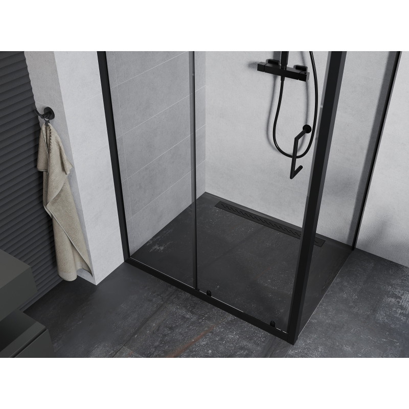 Mexen Apia sliding shower cabin 135 x 100 cm, transparent, black - 840-135-100-70-00