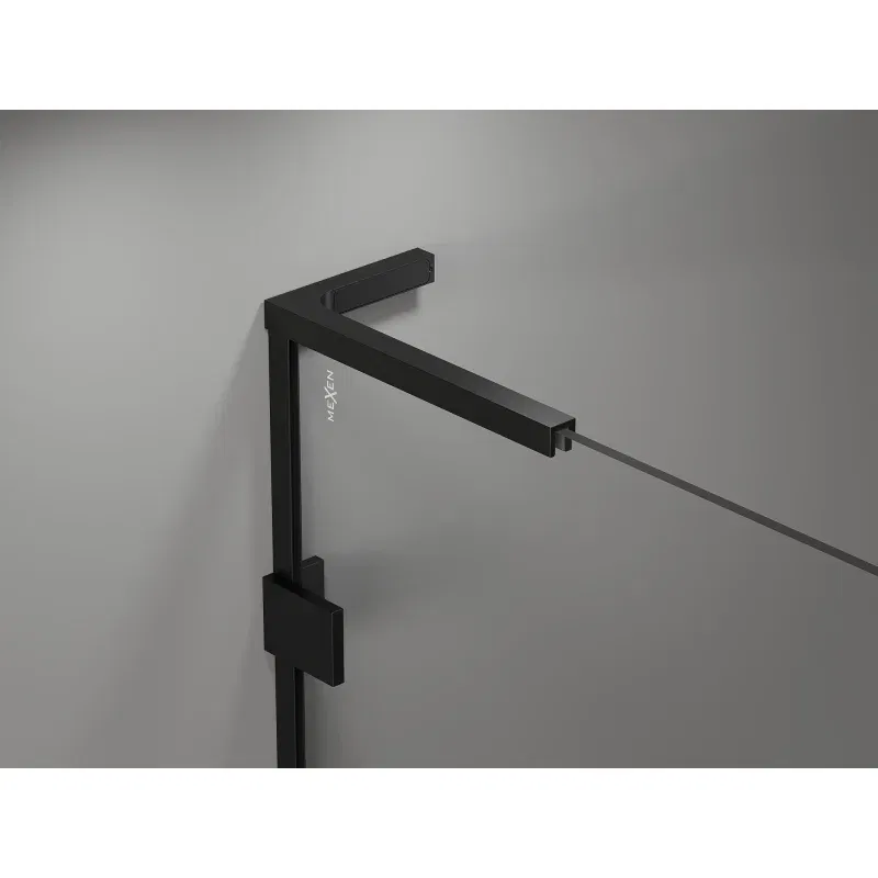 Mexen Lunar L 2-panel folding bath screen right 120 x 150 cm, transparent, black - 897L-120-100-70-00-P