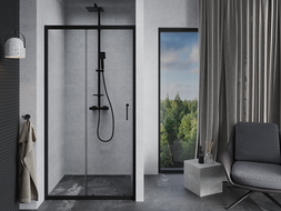 Mexen Apia sliding shower door 135 cm, Transparent, Black - 845-135-000-70-00