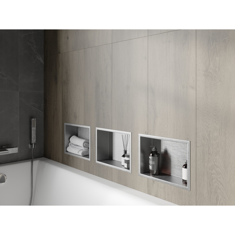 Mexen X-Wall-R niche shelf with flange 30 x 20 cm, inox - 1910302010