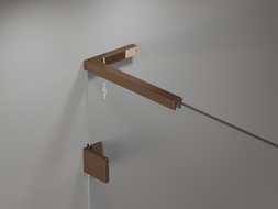 Mexen Lunar L bath screen 2-panel left 120 x 150 cm, transparent, rose gold - 897L-120-100-60-00-L
